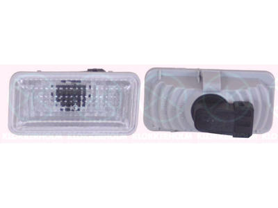 Direction Indicator, with bulb holder, white, lateral installation