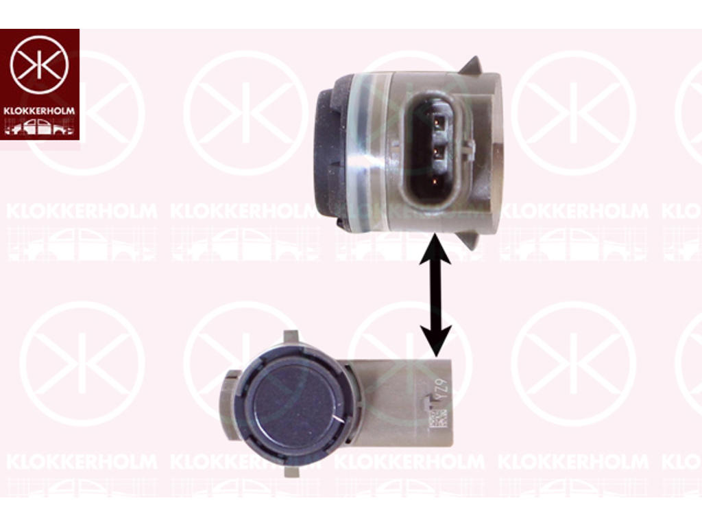 Sensor, park distance control, Front and Rear, Number of pins: 3, Paintable, Ultrasonic Sensor