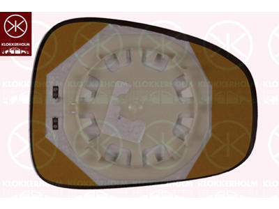 Mirror Glass, exterior mirror, OE-type, Blue-tinted, Left, Heatable