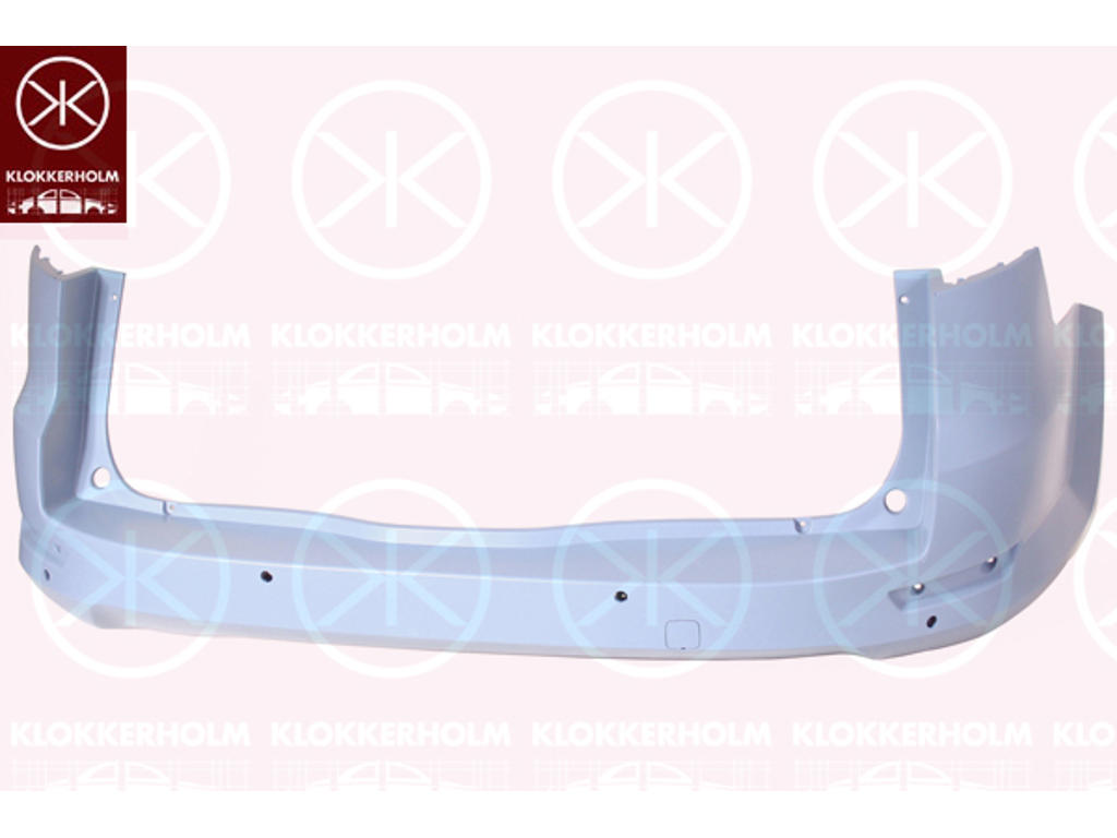 Bumper, w/primer, Rear, with hole(s) for park distance control