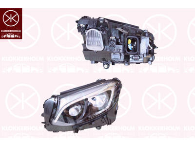 Headlight, Left, LED, with daytime running light (LED), with motor for headlamp levelling, without control unit, ZKW