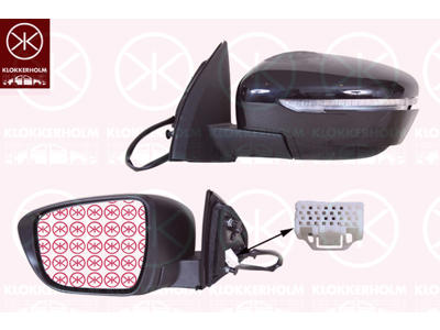 Exterior Mirror, Left, for electric mirror adjustment, Heatable, with indicator, Convex, Number of pins: 7