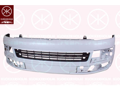 Bumper, Front, with holes for trim/protective strip, with hole(s) for fog lights, w/primer