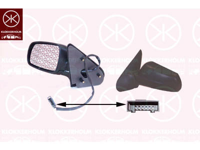Exterior Mirror, for electric mirror adjustment, Aspherical, Heatable, Left