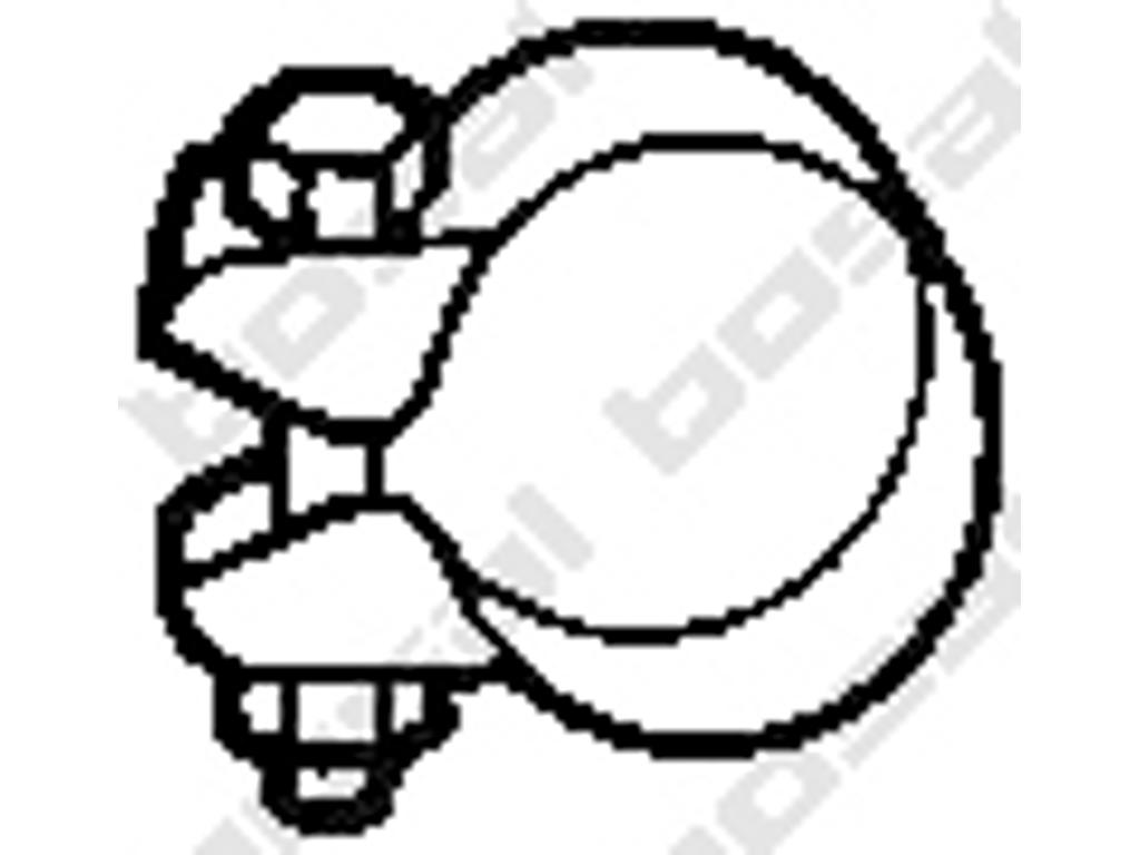 Clamping Piece, exhaust system, Ø64mm, Thread Size: M10, Pipe Connector: Strap Clamp