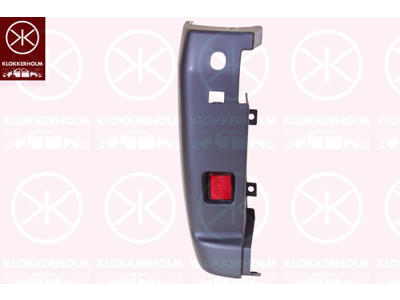 Bumper, with reflector, black, Left Rear, Corner Panel