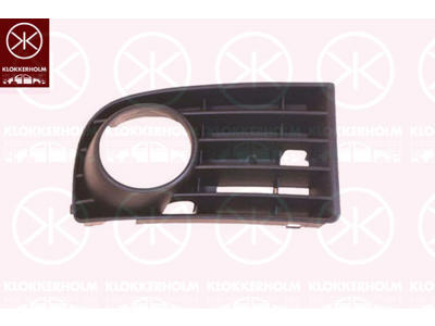 Ventilation Grille, bumper, black, Right Front, with hole(s) for fog lights, not for vehicle equipment line/variant: GT, GTI