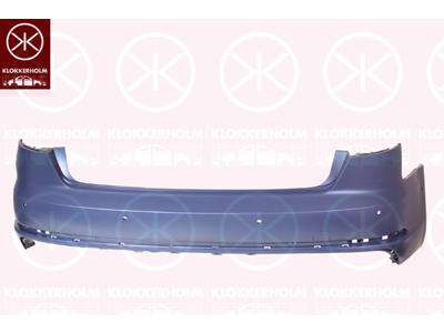 Bumper, w/primer, with hole(s) for park assist (parallel parking), S-LINE, Rear, Number of bores: 6