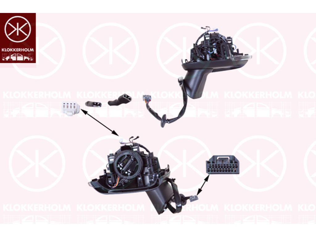 Exterior Mirror, Left, for vehicles with lane keeping assist, Electronically foldable, with memory, Number of pins: 14, without mirror glass, without cover
