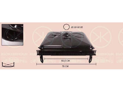 Fuel Tank, with gaskets/seals, for dual tyres, petrol, Diesel, 70L