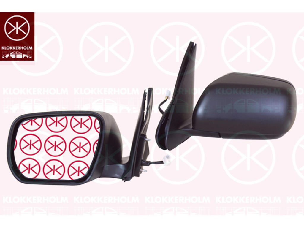 Exterior Mirror, Right, for electric mirror adjustment, Number of pins: 5, Heatable, Convex, w/primer