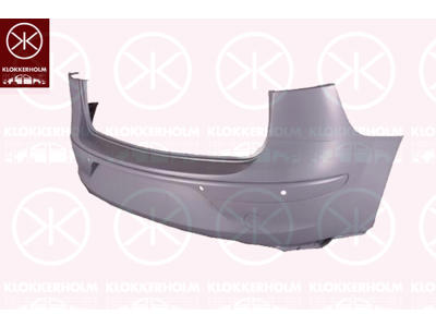 Bumper, w/primer, Rear, with hole(s) for park distance control, not for trim level: FR