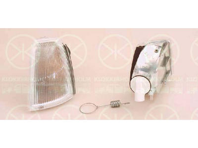 Direction Indicator, with bulb holder, white, Left