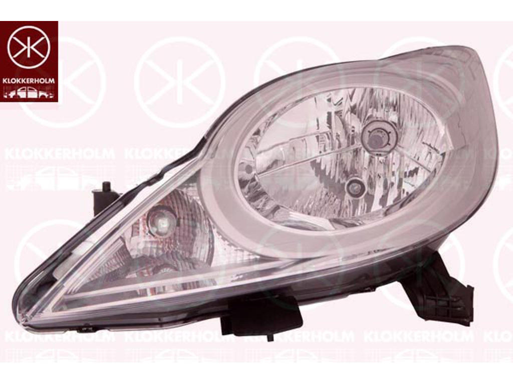 Huvudstrålkastare, H4, utam ställmotor för lysviddsreglering, Vänster