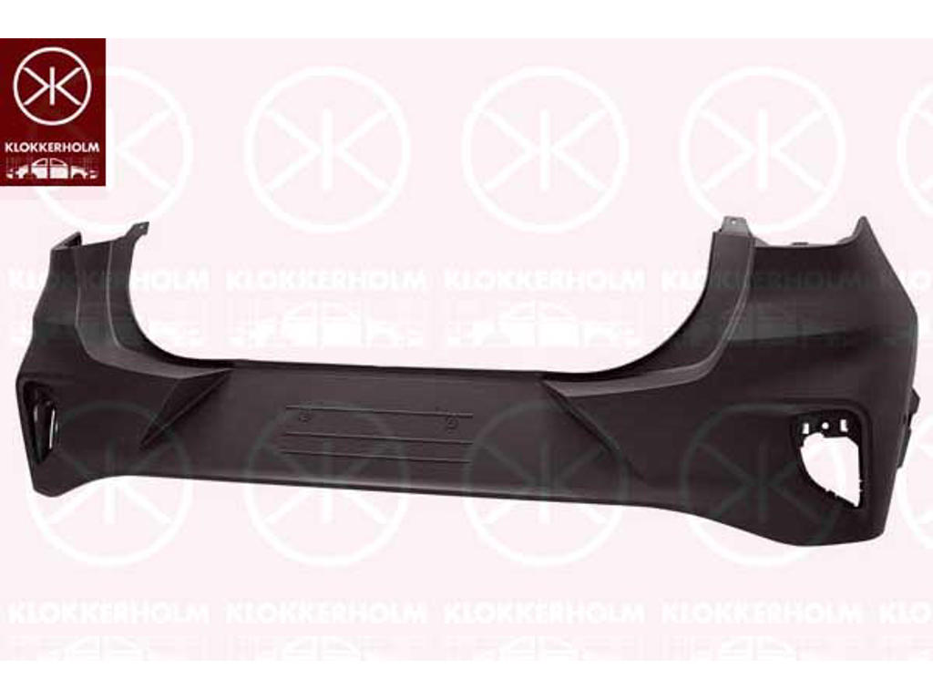 Bumper, w/primer, Rear, with hole(s) for park distance control, Number of bores: 2