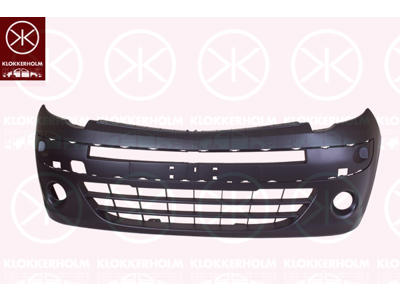 Bumper, w/primer, Front, with hole(s) for fog lights