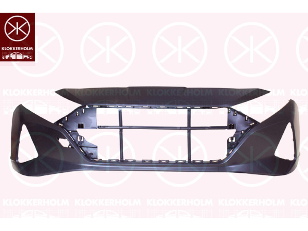 Bumper, Front, Smooth, black