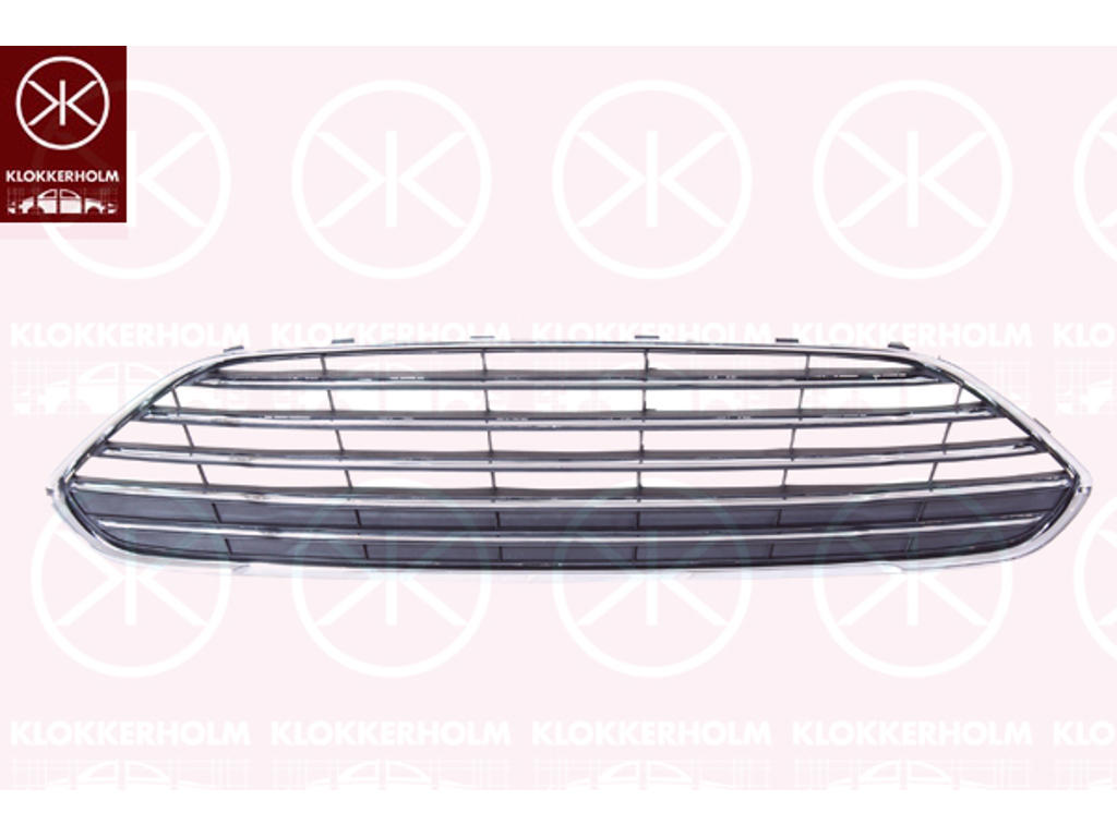 Ventilation Grille, bumper, Front, chrome/black, Upper section