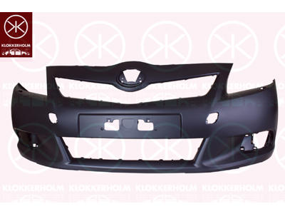 Bumper, Front, black, with hole(s) for washer nozzle