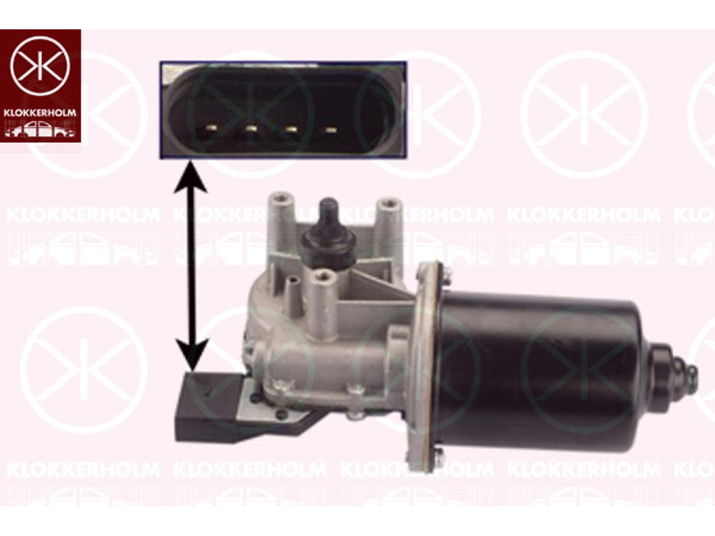 Wiper Motor, Front, Number of pins: 4, Voltage [V]: 12, for left-hand drive vehicles