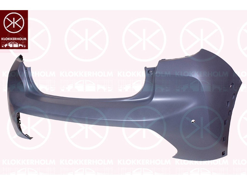 Bumper, w/primer, Rear, with holes for trim/protective strip, with hole(s) for park distance control, Vehicle Equipment Line/Variant: GT LINE