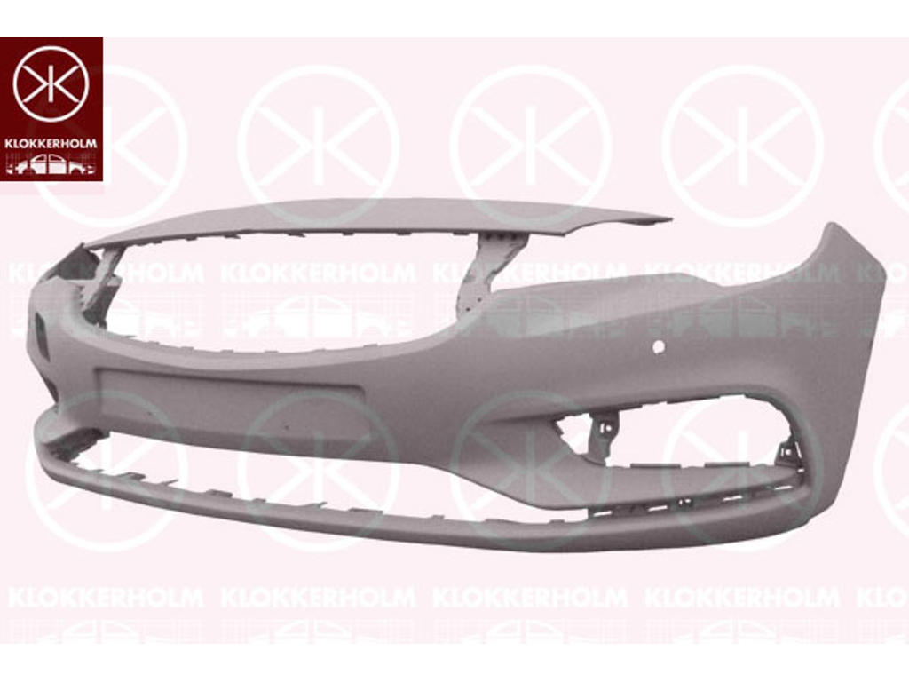 Bumper, w/primer, with hole(s) for park assist (parallel parking), Front, Number of bores: 4