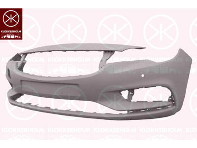 Bumper, w/primer, with hole(s) for park assist (parallel parking), Front, Number of bores: 4