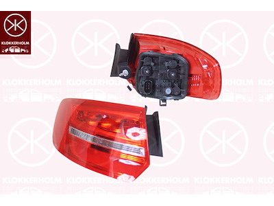 Tail Light Assembly, LED, with bulb holder, Right, Outer section
