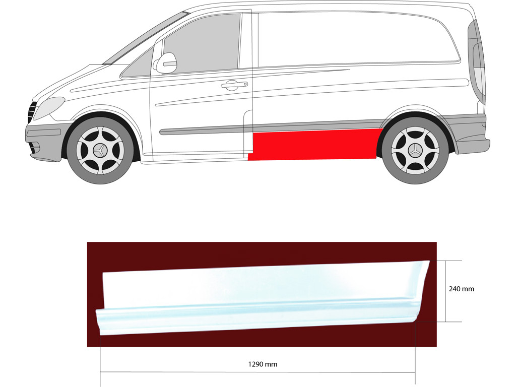 Quarter Panel, Lateral Panel, Repair Panel, Left, Axle Distance [mm]: 3200