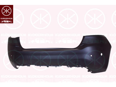 Bumper, w/primer, Rear, with hole(s) for park distance control, Number of bores: 4, Trim Level: FACELIFT