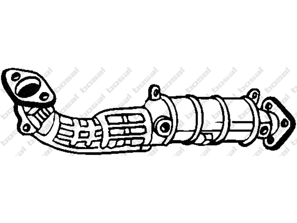 Catalytic Converter, with mounting parts, Euro 4