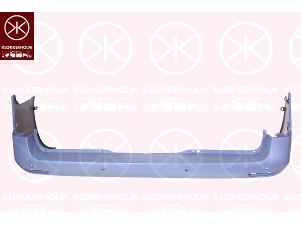 Bumper, w/primer, Rear, with hole(s) for park distance control, long wheelbase, Axle Distance [mm]: 3430, Number of bores: 6