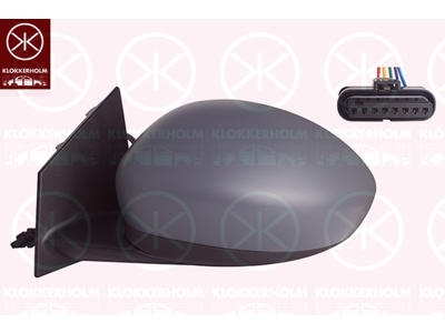 Exterior Mirror, Left, for electric mirror adjustment, Heatable, Number of pins: 5, w/primer, Convex