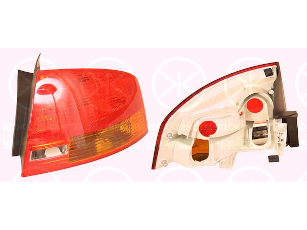 Tail Light Assembly, without bulb holder, Right, Outer section