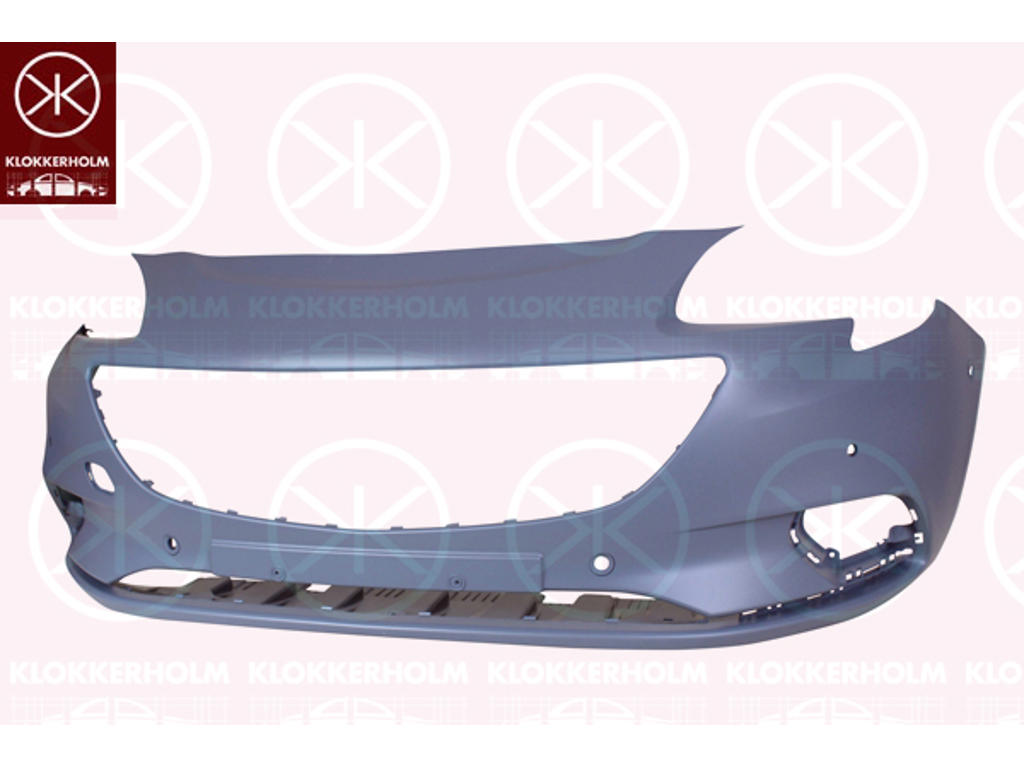 Bumper, w/primer, with hole(s) for park assist (parallel parking), Front, Number of bores: 6, not for trim level: OPC