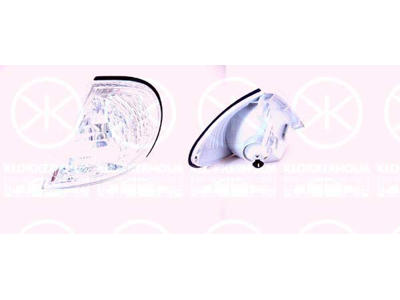 Direction Indicator, with bulb holder, white, Left Front