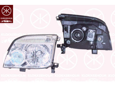 Headlight, H4, with motor for headlamp levelling, Left