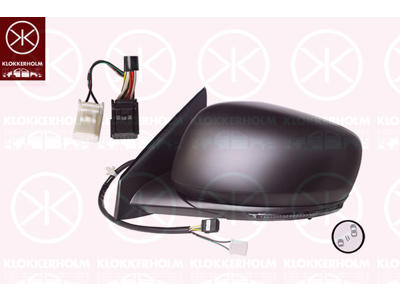 Exterior Mirror, Left, Heatable blind spot mirror, Electronically foldable, Number of pins: 9, Number of pins: 2, with indicator, Aspherical