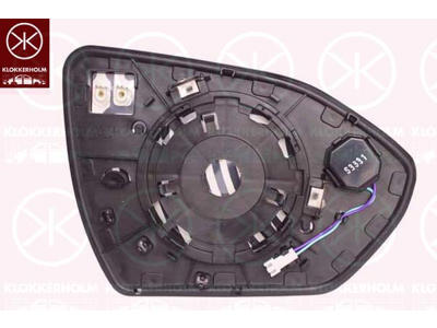 Mirror Glass, exterior mirror, Left, for vehicles with lane keeping assist, Heatable, Convex