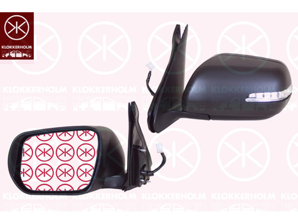 Exterior Mirror, Right, for electric mirror adjustment, Electronically foldable, Number of pins: 9, with indicator, Heatable, Convex, w/primer