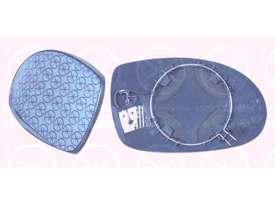 Mirror Glass, exterior mirror, Blue-tinted, Convex, Heatable, Left