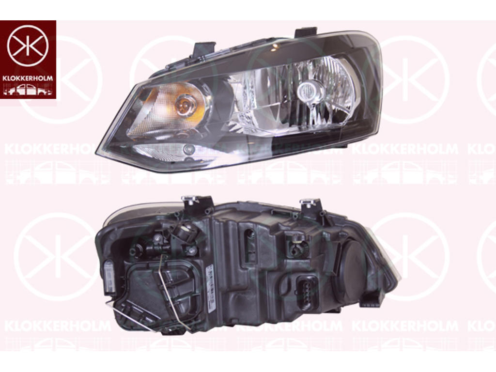 Headlight, H4, with motor for headlamp levelling, Valeo, Right, Illuminance [lx]: 12.5