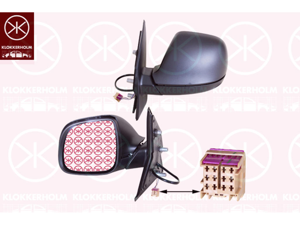 Exterior Mirror, Left, for electric mirror adjustment, Electronically foldable, Number of pins: 9, Heatable, Aspherical, black