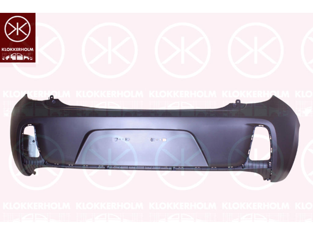 Kofanger, Standard, med hul/huller for tågelygter, bag, sort
