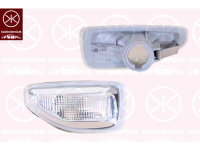 Direction Indicator, Left, lateral installation, white, without bulb holder