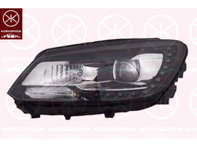 Forlygte, højre, Bi-Xenon, til køretøjer uden adaptiv fjernlysregulering, med indstillingsmotor for LWR, med kurvelys, D3S/H7, H15, AL