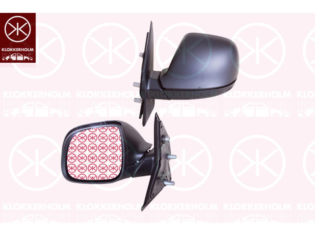 Exterior Mirror, Right, for manual mirror adjustment, black, Aspherical