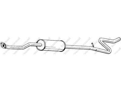 Centre Muffler, See accessories list for additionally required parts:  