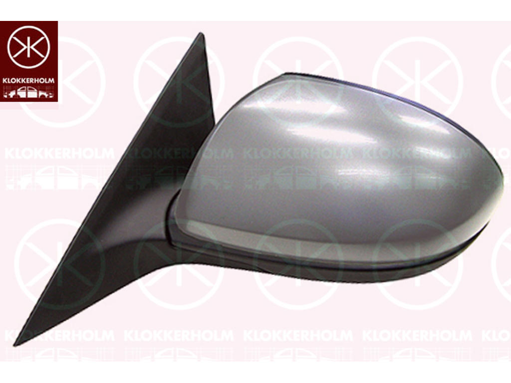Exterior Mirror, w/primer, Electronically foldable, for electric mirror adjustment, Convex, Heatable, Right