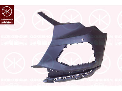 Bumper, w/primer, Left Front, with hole(s) for park distance control, Number of bores: 2